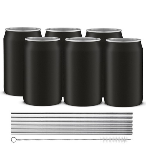 Joyjolt Stainless Steel Can Drinking Tumblers With 6 Straws