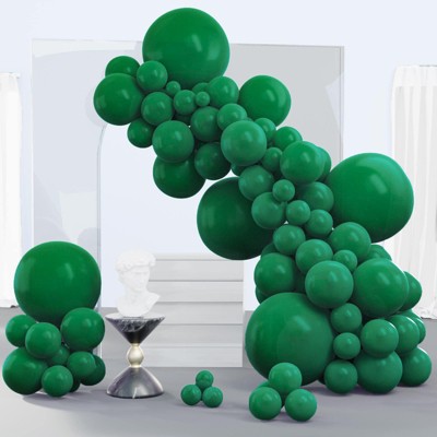 PartyWoo Balloons Dark Green Hunter Emerald Forest 18 12 10 5 Inch 140 pcs