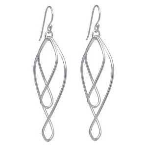 Silver Plated Brass Double Twist Tear Drop Earrings - 1 of 1