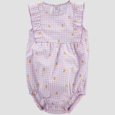 Image of Carter's Just One You®️ Baby Girls' Gingham Romper - Purple 3M