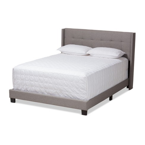 Queen Lisette Fabric Upholstered Bed Gray - Baxtonstudio : Target