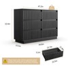 KOLIGEY 6-Drawer Dresser 47"W Double Dresser With Waveform Fluted Panel - 3 of 4