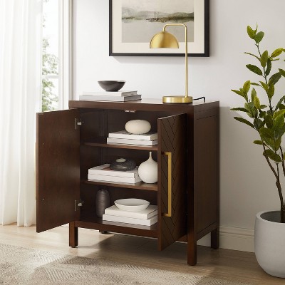 Darcy Dark Brown Medium Wood Accent Cabinet with Adjustable Shelving
