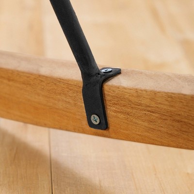 Natural Rattan Bohemian Rocking Chair with Metal Legs