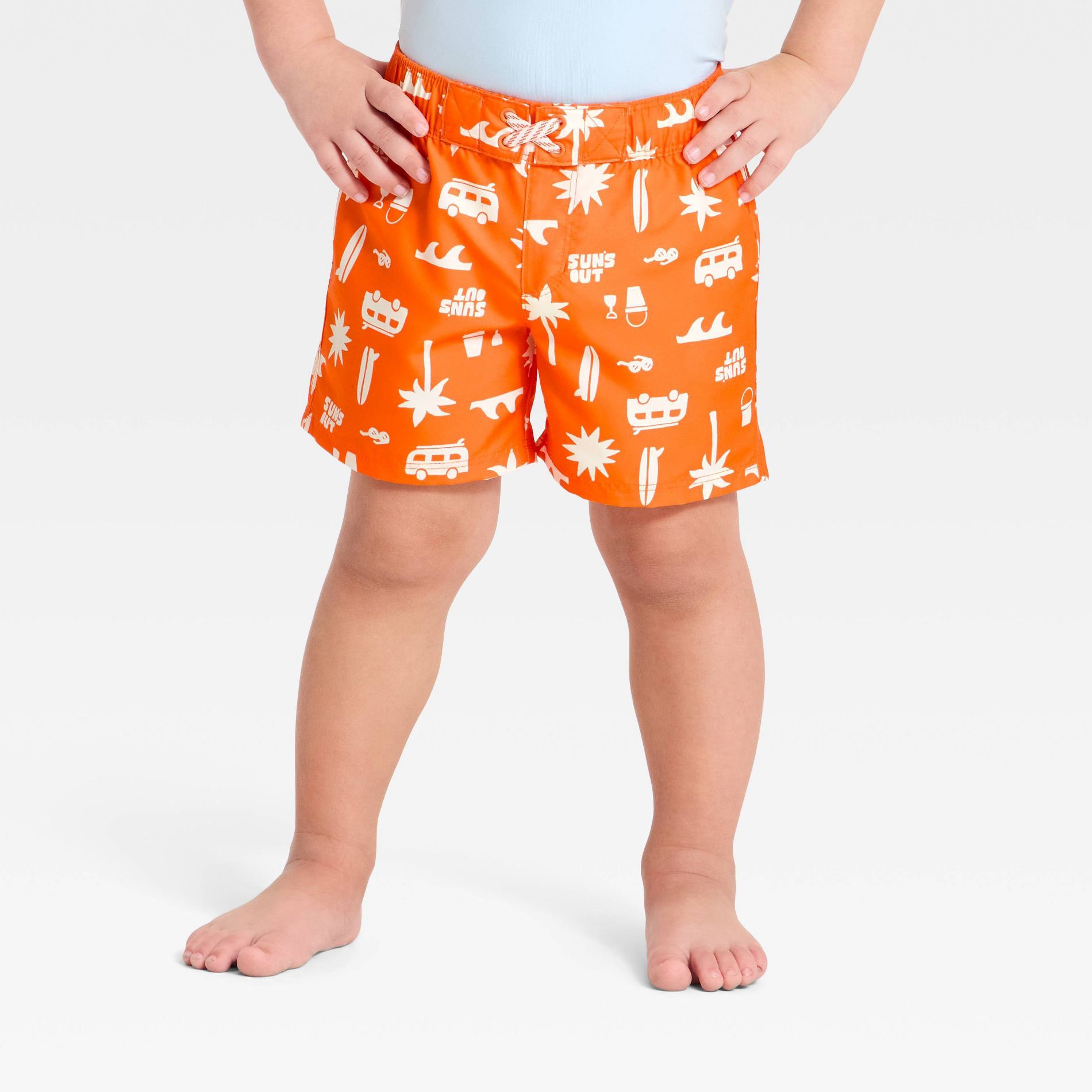 Toddler Boys' Surf Swim Trunks - Cat & Jack™ Orange