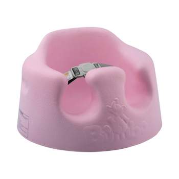 Bumbo Baby Infant Soft Foam Comfortable Floor Booster Seat Supportive Chair with 3 Point Adjustable Safety Buckle Strap Harness - Pink