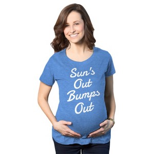 Maternity Suns Out Bumps Out T Shirt Funny Summer Pregnancy Tee - Crazy Dog Maternity T Shirt - 1 of 4