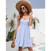 WhizMax Swiss Dot Dress for Women Sleeveless V Neck Spaghetti Strap Summer Dresses Ruffle Hem Mini Dresses - 4 of 4
