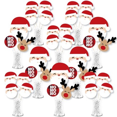 Big Dot of Happiness Jolly Santa Claus - Christmas Party Centerpiece Sticks - Showstopper Table Toppers - 35 Pieces