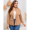 Coolmee Women's Plus Size Blazers Casual Open Front Work Office Jackets Blazer with Pockets - 3 of 4