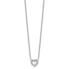 Chisel Stainless Steel Polished Cubic Zirconia Open Heart on an 18" Cable Chain Necklace - 3 of 4