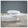 Carson Small Oval Rotatable Coffee Table Glossy White - Christopher Knight Home - image 3 of 4