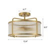 LLHZSY 13 2/5" Striped Glass Drum Ceiling Chandelier 2-Light Semi-Flush Mount Light Fixture for Bedroom Kitchen Dining Room Hallway Entrance - 4 of 4