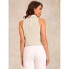 Allegra K Women's Notched Lapel Double Breasted V Neck Sleeveless Suit Vest - 3 of 4