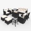 LayinSun Outdoor Patio Furniture Set, Black Rattan Wicker Sectional Swivel Rocker Chairs Sets - 2 of 4