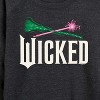 Women's - Wicked - Wand And Broomstick Logo Lightweight French Terry Wide Neck Long Sleeve Graphic Shirt - 2 of 4