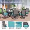 ALAULM outdoor balcony dining set, rattan rocking chairs and large table with umbrella hole - 4 of 4