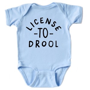 The Juniper Shop License To Drool Baby Short Sleeve Bodysuit - 18M - Light Blue - 1 of 4