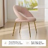 MAYEERTY Velvet Dining Chair, Curved Backrest Golden Metal Legs, Kitchen Dining Room, White - 4 of 4
