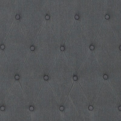 Dark Gray Twin Upholstered Platform Bed with Nailhead Trim