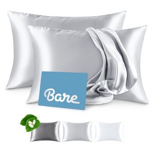 100% Mulberry Silk Pillowcase Set for Hair and Skin with Zipper Closure - Bare Home - 1 of 4