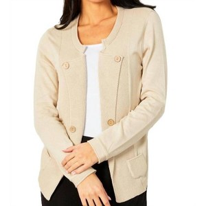 Women's Buttoned Lapel Cardigan - ANGEL - 1 of 2