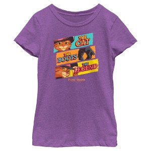 Girl's Puss in Boots: The Last Wish The Cat The Boots The Legend T-Shirt - 1 of 4