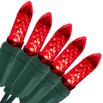 Sunnydaze Electric Plug-In 70ct LED Indoor/Outdoor String Lights Faceted M6 Red - 21' Green Wire