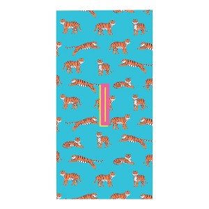 Personalization Mall Tiger Print Initial 30x60 Beach Towel - 1 of 2