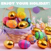 Joyfy 18 Pcs Printed Easter Eggs Include 8 Golden Eggs, 3.15 Inch Colorful Plastic Fillable Eggs for Easter Egg Hunt Basket Stuffers and Toddler Gifts - 4 of 4