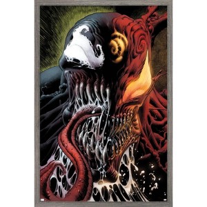 Trends International Marvel Comics - Carnage - Face Split with Venom Framed Wall Poster Prints - 1 of 4