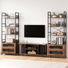 Bookshelf with Drawers Industrial Bookcase with 4 Tiers Open Storage Shelves Rustic Bookshelves 70.87" Tall Display Racks - 3 of 4
