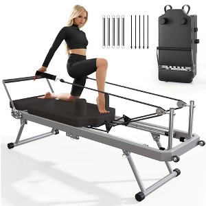 SEVOBAL Pilates Reformer Foldable Pilates Machine Equipment Home Use Gym Workout Advanced Beginners Users Up to 330lbs Capacity, Silver, - 1 of 4