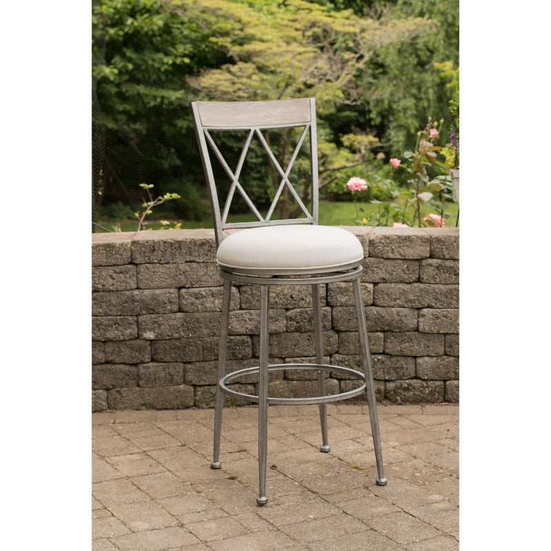 Stewart Metal Counter Height Swivel Stool Aged Pewter - Hillsdale Furniture, 3 of 12