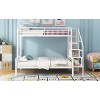 TIRAMISUBEST Twin over Full Size Metal Bunk Bed with Storage Staircase and Open Wardrobe, Versatile Bunk Bedframe with Storage Shelves - 4 of 4