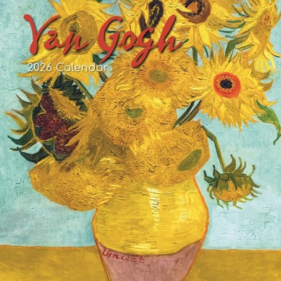 2026 Square Wall Calendar, Vincent Van Gogh Artwork, 16-Month Arts & Antiques Theme, 180 Reminder Stickers (12x12 In)