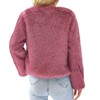 Women's Winter Coats Fleece Cropped Jacket Faux Fur Long Sleeve Pockets Shaggy Warm Outerwear Fall Clothes - 2 of 3