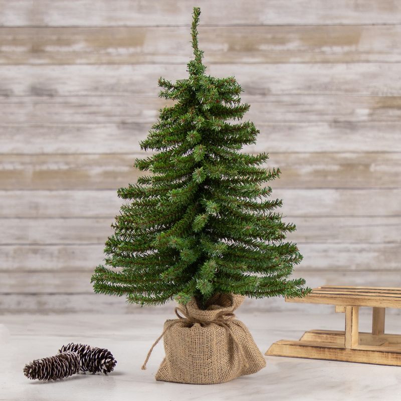 Northlight 1.5 FT Potted Downswept Mini Village Pine Medium Artificial Christmas Tree, Unlit, 3 of 7