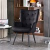 Furniliving Modern Accent Chair, Velvet Tufted Button Wingback Chair with Arms for Home Office/Living Room/Bedroom - 2 of 4