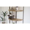 Recycled Wood and Metal Demi Lune Shelving Unit – 71.5" Tall by Kalalou - 2 of 3