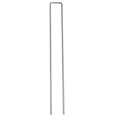 12" Galvanized Steel U-Shaped Garden Landscape Staples - 25 Pack