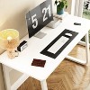 PAGED Computer Desk Modern 39.3 Inch Office Desk with Wooden Desktop for Office and Study, White - 3 of 4
