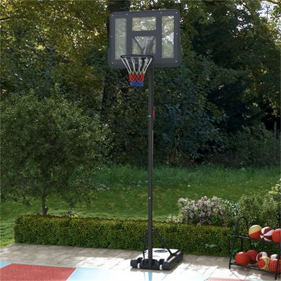 YONWAY Portable Basketball Hoop, 7.7-10' Height Adjustable Basketball Goal with 43" Shatterproof Backboard, Wheels,Fillable Base for Youth, Adults