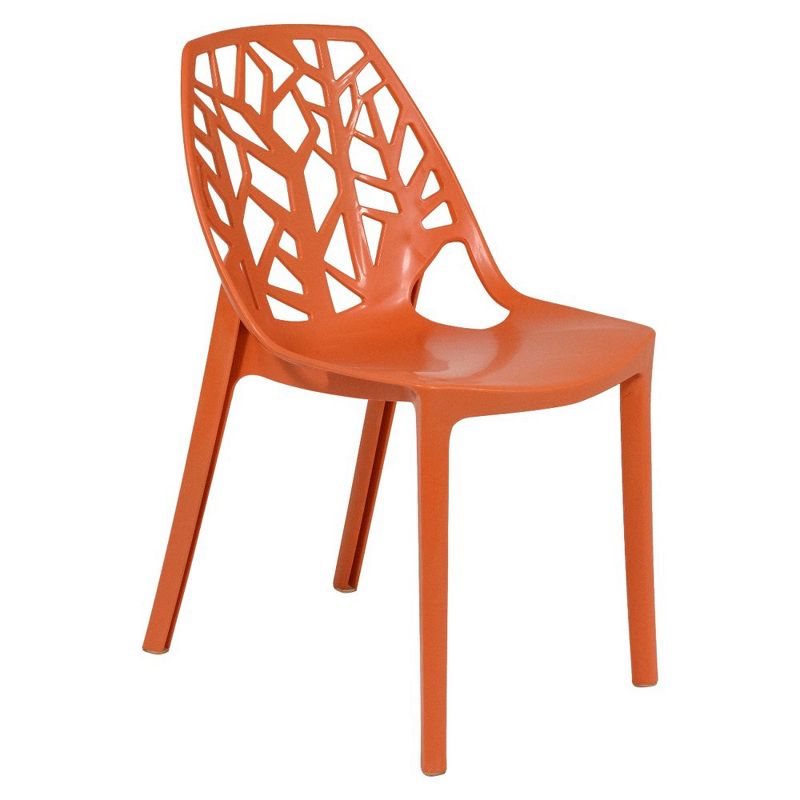 LeisureMod Cornelia Modern Plastic Dining Chair with Cut-Out Tree Design, 1 of 9