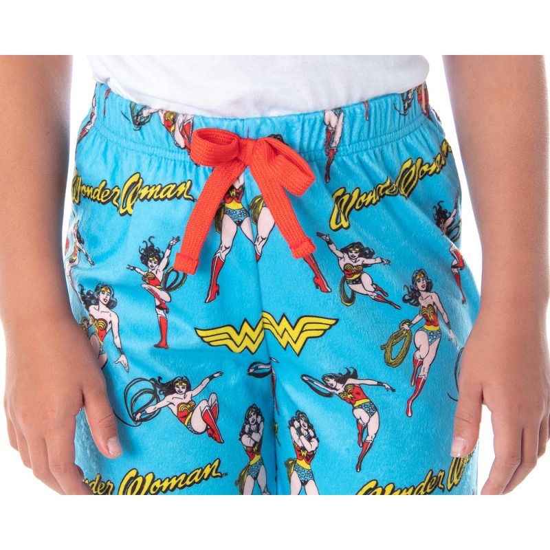 DC Comics Girls' Wonder Woman Vintage Allover Pattern Pajama Pants Vintage Wonder Woman, 4 of 5