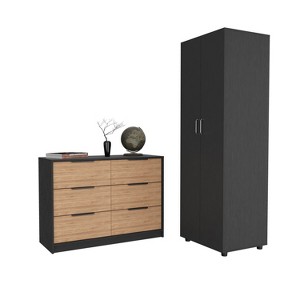 NicBex Armoire Wardrob + Dresser with Double Doors & Shelves & Drawers for Bedroom - 1 of 4