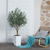 DR.Planzen 5-8FT Adjustable Artificial Olive Tree - UV Resistant Fake Plant in 15.7-22.7" Tall Planter (B/W/Coffee) for Indoor/Outdoor - 4 of 4