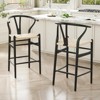 FONTOI Accent Chairs, Modern High Footstool Chairs with Soft Cushions and Hardbackrests, for Compact Living Areas, Black, 21.3"*20"*39.4" - 2 of 3
