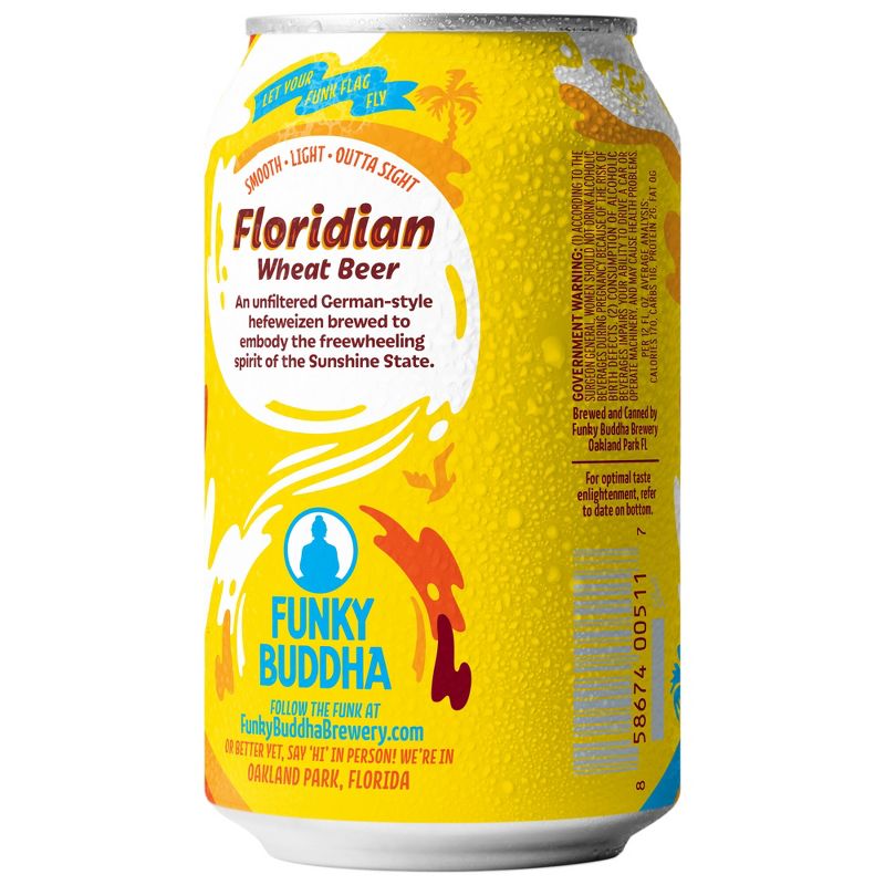 Funky Buddha Floridian Hefeweizen Beer - 6pk/12 fl oz Cans, 4 of 7