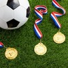 Juvale 6-Pack Gold Round Metal 1st Place Medals for All Ages, Participation Awards with 16 Inch Ribbon for Sports, Tournaments, Competitions, 2.5 In - 3 of 4